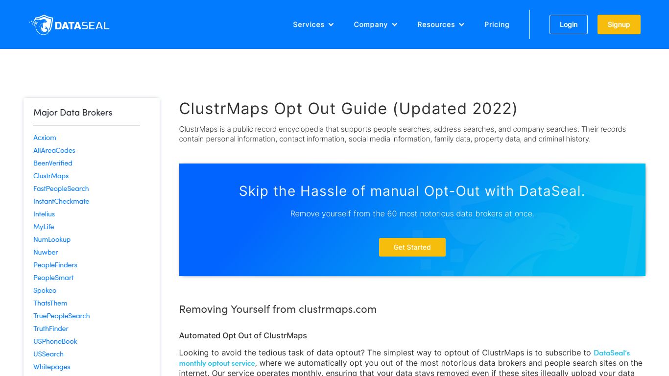 How to Remove Your Info from ClustrMaps.com (2022) - DataSeal